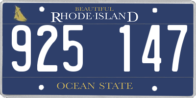 RI license plate 925147