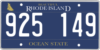 RI license plate 925149