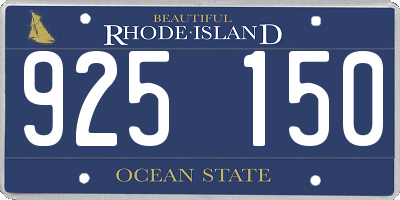 RI license plate 925150