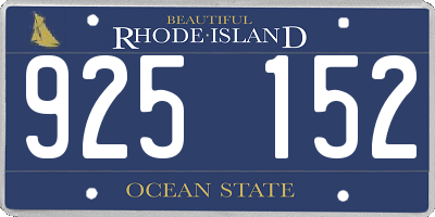 RI license plate 925152