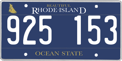 RI license plate 925153