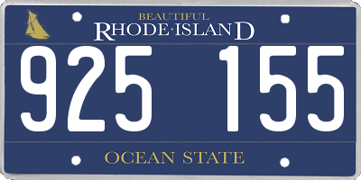 RI license plate 925155