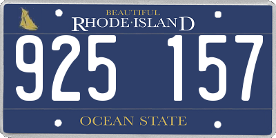 RI license plate 925157