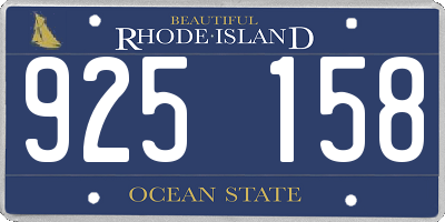 RI license plate 925158