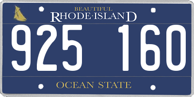 RI license plate 925160