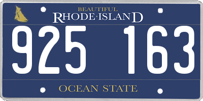 RI license plate 925163