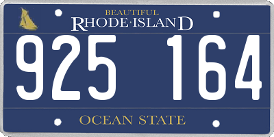 RI license plate 925164