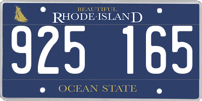 RI license plate 925165