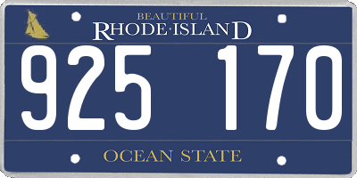 RI license plate 925170