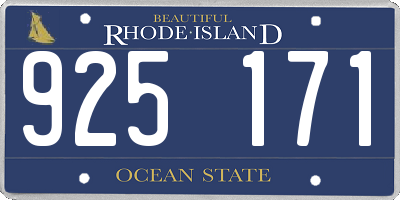 RI license plate 925171