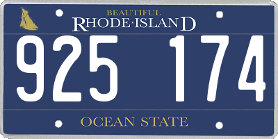 RI license plate 925174