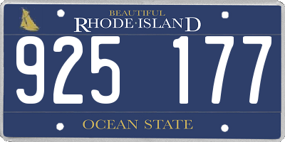 RI license plate 925177