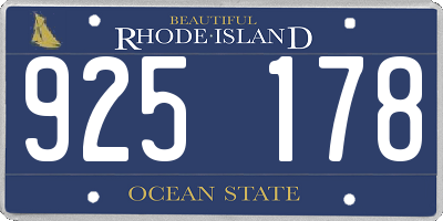 RI license plate 925178