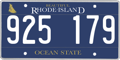 RI license plate 925179