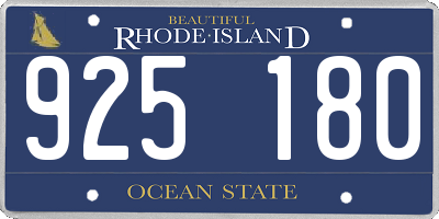 RI license plate 925180