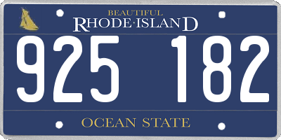 RI license plate 925182