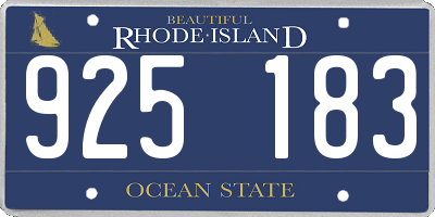 RI license plate 925183