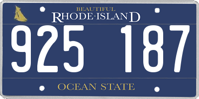 RI license plate 925187