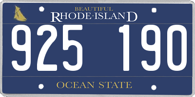 RI license plate 925190
