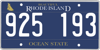 RI license plate 925193