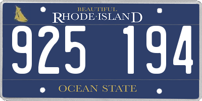 RI license plate 925194
