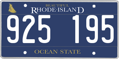 RI license plate 925195