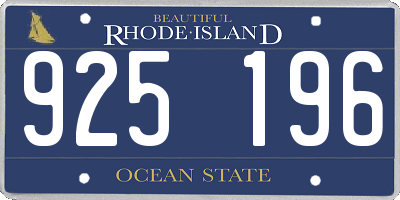 RI license plate 925196