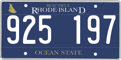 RI license plate 925197