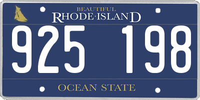 RI license plate 925198