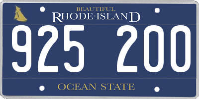 RI license plate 925200