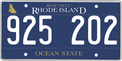 RI license plate 925202