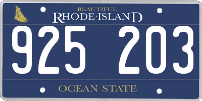 RI license plate 925203