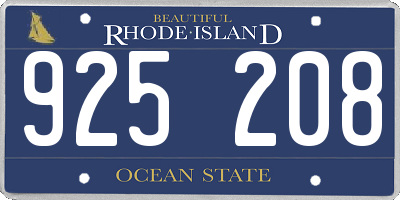 RI license plate 925208