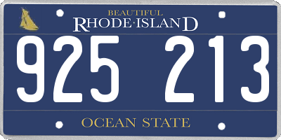 RI license plate 925213