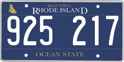 RI license plate 925217