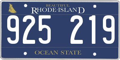 RI license plate 925219