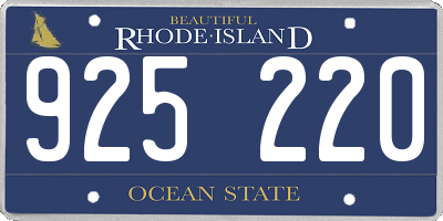 RI license plate 925220