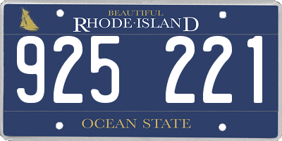 RI license plate 925221