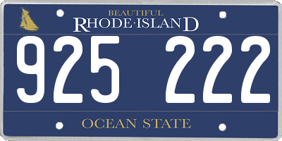 RI license plate 925222