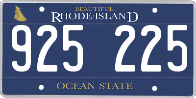 RI license plate 925225