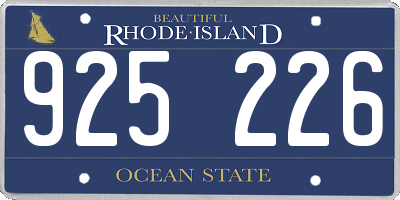 RI license plate 925226