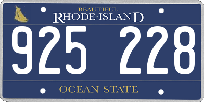 RI license plate 925228