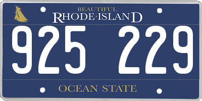 RI license plate 925229