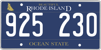 RI license plate 925230