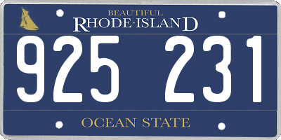 RI license plate 925231
