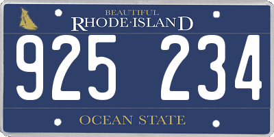 RI license plate 925234