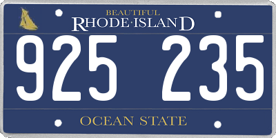 RI license plate 925235