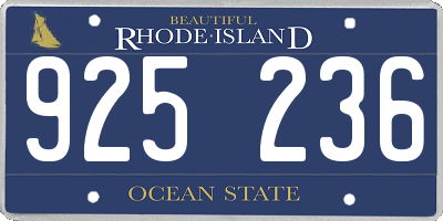 RI license plate 925236
