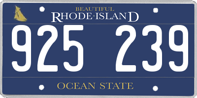 RI license plate 925239