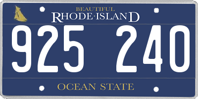 RI license plate 925240